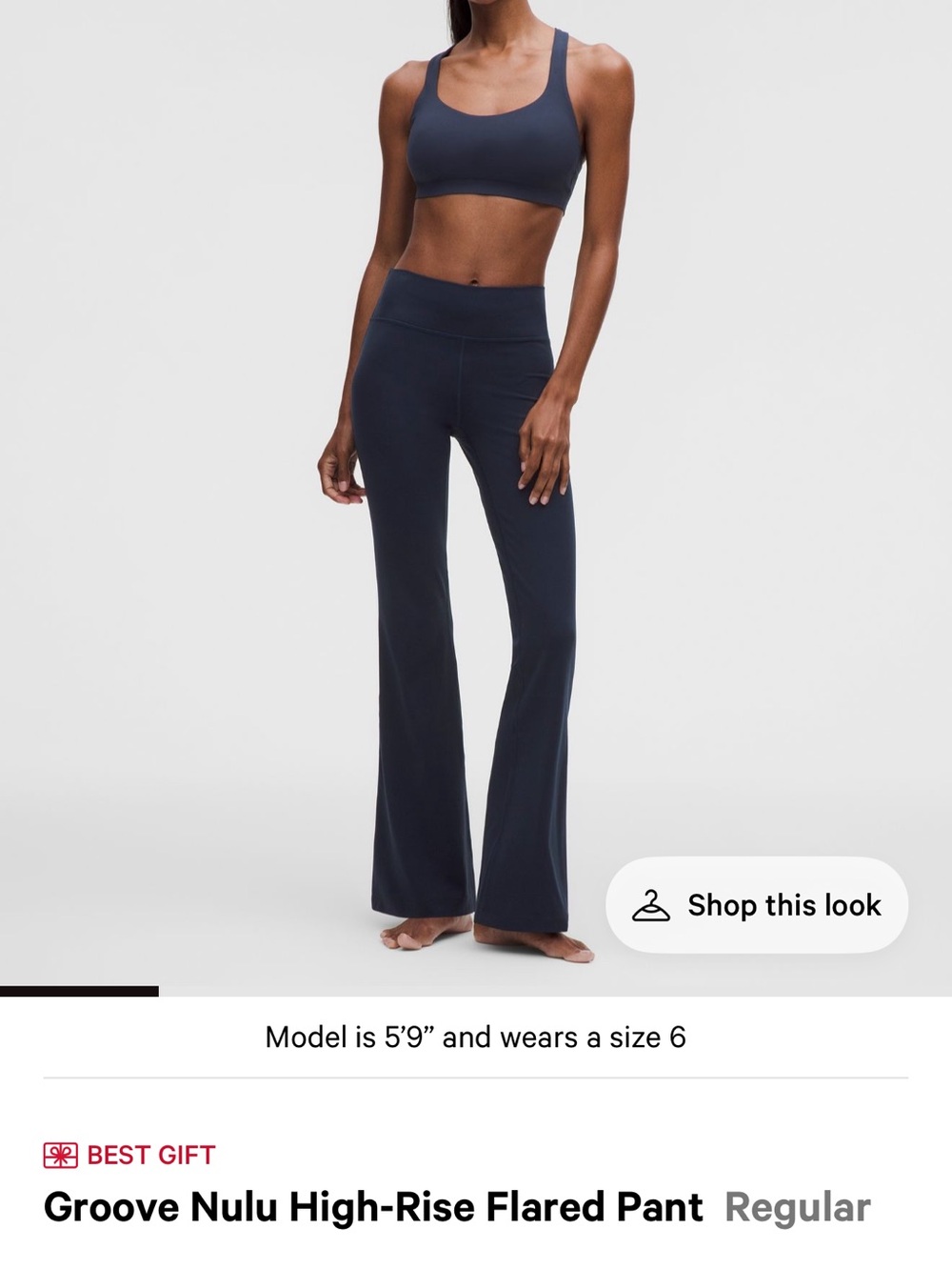 lululemon Groove Nulu High-Rise Flared pant Regular.  Size 2. Navy Blue.